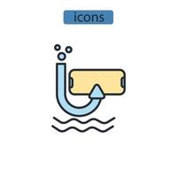 scuba diving icons  symbol vector elements for infographic web