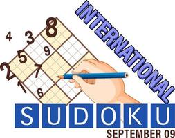 diseño de banner del día internacional del sudoku vector