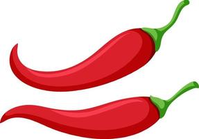 Red chili in cartoon style vector