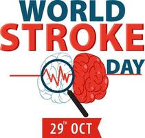 World Stroke Day Banner Design vector