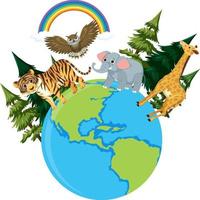 Wild animals around the world vector