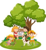 Children outdoor scene isolated vector