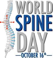 World Spine Day Banner Design vector