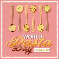 diseño del cartel del día mundial de la pasta vector