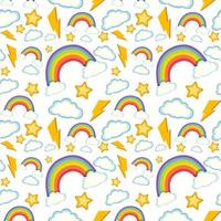 Weather icons seamless pattern vector