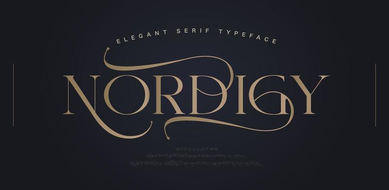 Elegant classic alphabet serif fonts decorative wedding retro concept. Typography Retro vintage alphabet letters fonts and number. vector illustration