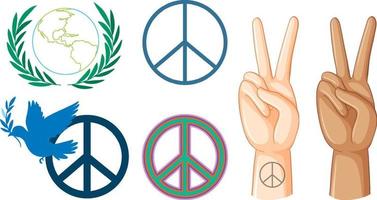 Set of different peace symbols vector