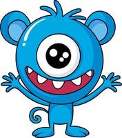 Cute one eyed monster character vector