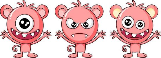 Set of different three monsters vector