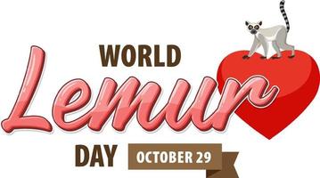 World Lemur Day Poster Design vector