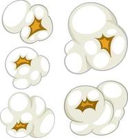 Set of different shapes of popcorn vector