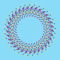 round frame with multicolour circle confetti vector