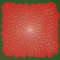 marco de navidad con estrellas sobre fondo rojo con espacio de copia vector