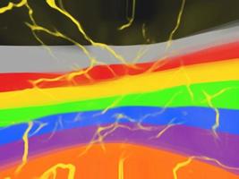 blurred rainbow with lightning abstract background vector