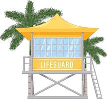 Beach lifeguard tower isolated vector