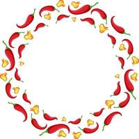 Round chili frame template vector