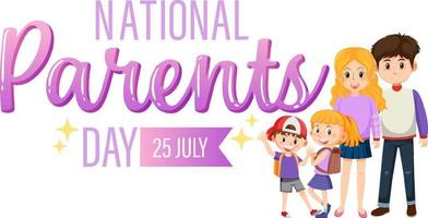 National Parents Day On 25th July Poster Template vector