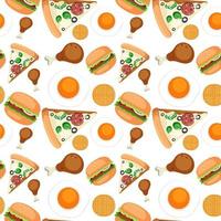 Fast food seamless pattern vector