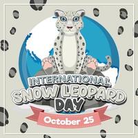 día internacional del leopardo de las nieves vector