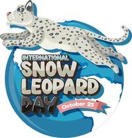 día internacional del leopardo de las nieves vector