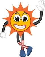 Sun with facial expression vector