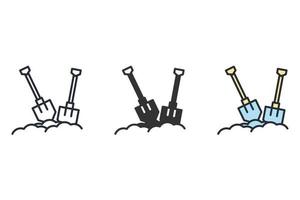 Shovel icons  symbol vector elements for infographic web