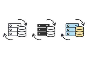 copia de seguridad de datos iconos símbolo elementos vectoriales para infografía web vector