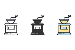 iconos de molinillo de café símbolo elementos vectoriales para web infográfico vector