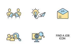 find a job icons set . find a job pack symbol vector elements for infographic web