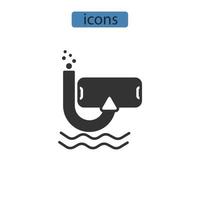 iconos de buceo símbolo elementos vectoriales para web infográfico vector