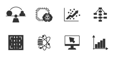 machine learning icons set . machine learning pack symbol vector elements for infographic web