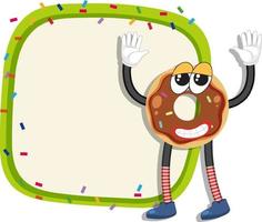 Donut cartoon frame for text template vector