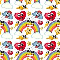 Cartoon rainbow seamless pattern vector