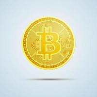 golden bitcoin object vector