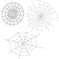 Three webs in doodle style. Vector illustration isolated on white background.