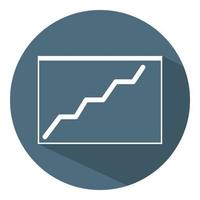 Growing Chart Icon. Business Concept. Schedule. Flat Style. Vector illustration for Design, Web, Infographic.