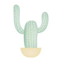 cactus verde en maceta aislado sobre fondo blanco. ilustración vectorial vector