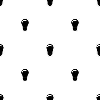 Seamless pattern with lightbulb icon on white background. Idea sign, solution, thinking concept. Vector illustration for design, web, wrapping paper, fabric, wallpaper.