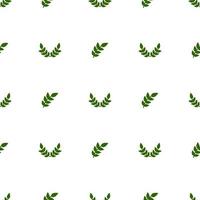 Seamless pattern with green leaves on white background. Vector illustration for design, web, wrapping paper, fabric, wallpaper.