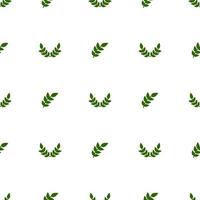 Seamless pattern with green leaves on white background. Vector illustration for design, web, wrapping paper, fabric, wallpaper.