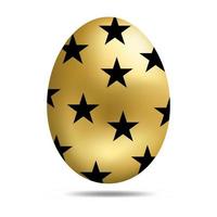 Vector Easter Golden Egg isolated on white background. Colorful Egg with Dots Pattern. Realistic Style. For Greeting Cards, Invitations. Vector illustration for Your Design, Web.