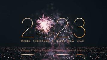 buon natale e felice anno nuovo con fuochi d'artificio video