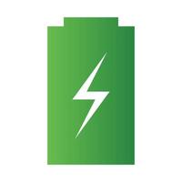 icono verde de batería simple con concepto de ecología. símbolo de signo de icono de ahorro de energía. logotipo de reciclaje. ilustración vectorial para cualquier diseño. vector