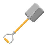 Cartoon shovel icon isolated on white background. Garden spade. Gardening tool. Vector illustration in cartoon style for your design