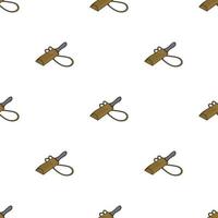 Seamless pattern with knife in case on white background. Medieval weapon. Vector illustration.