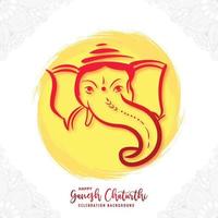 fondo de tarjeta de festival de ganesh chaturthi feliz artístico moderno vector