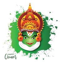 ilustración de la tarjeta de felicitación para el ingenio del onam del festival indio del sur vector