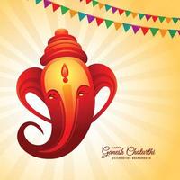 Religious happy ganesh chaturthi indian festival celebration card design vector