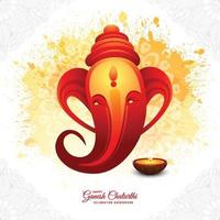 Happy ganesh chaturthi indian religious festival card background vector