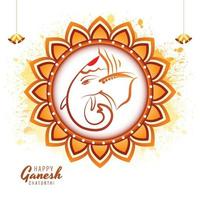 God ganesha illustration for happy ganesh chaturthi card background vector